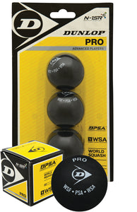 Dunlop Squash Ball Pro 3 Double Dot Blister Packet